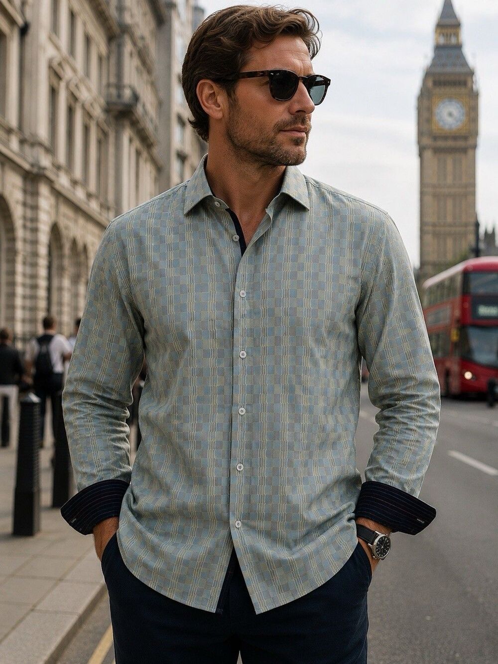 Michelsons London East End Silk Cotton Shirt XL NWT Button Front $98 Retail